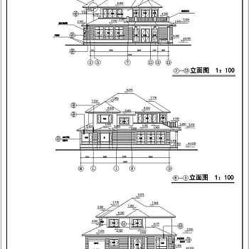 某地现代风格别墅楼建筑设计施工图