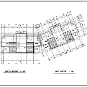 多层住宅建筑设计CAD施工标准层平面图