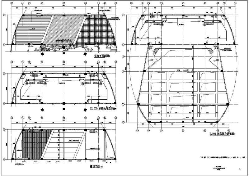 某<a href=https://www.yitu.cn/su/7872.html target=_blank class=infotextkey>地</a>1层混凝土<a href=https://www.yitu.cn/su/7637.html target=_blank class=infotextkey>框架</a>结构报告厅建筑施工图