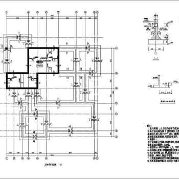 某四种户型砖混别墅结构设计施工图