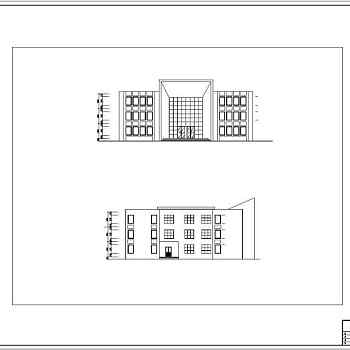 某三层办公楼建筑设计方案图纸（学生课程设计）