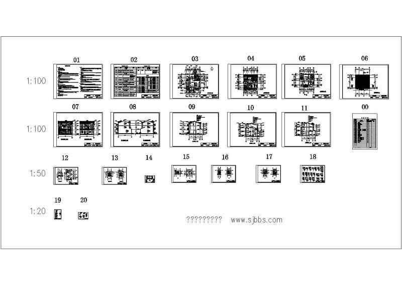 完整豪华<a href=https://www.yitu.cn/su/7489.html target=_blank class=infotextkey>欧式别墅</a>施工图CAD文件