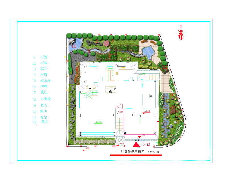 别墅景观<a href=https://www.yitu.cn/su/7392.html target=_blank class=infotextkey>平面</a>图