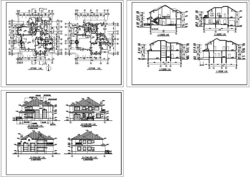 精选3套农村别墅自建房民用住宅建筑施工图