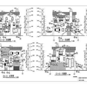 某三层框架结构别墅建筑设计方案图