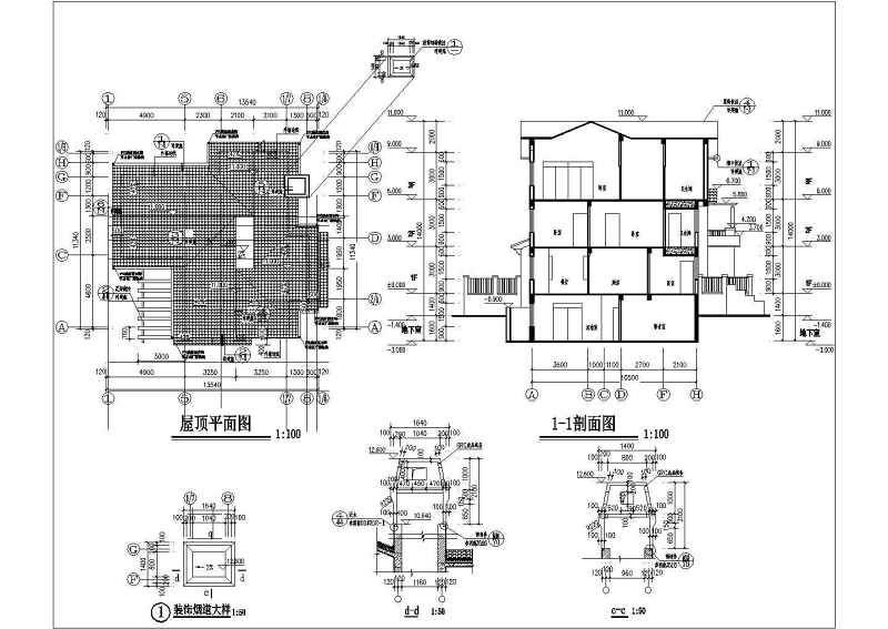 某三层<a href=https://www.yitu.cn/su/7637.html target=_blank class=infotextkey>框架</a>结构别墅建筑<a href=https://www.yitu.cn/su/7590.html target=_blank class=infotextkey>设计</a>方案图