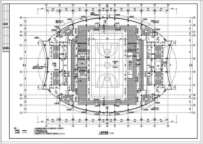 某体育馆建筑<a href=https://www.yitu.cn/su/7590.html target=_blank class=infotextkey>设计</a>cad施工图带渲染效果图