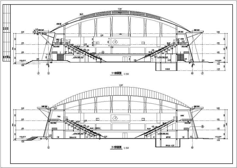 某体育馆建筑<a href=https://www.yitu.cn/su/7590.html target=_blank class=infotextkey>设计</a>cad施工图带渲染效果图