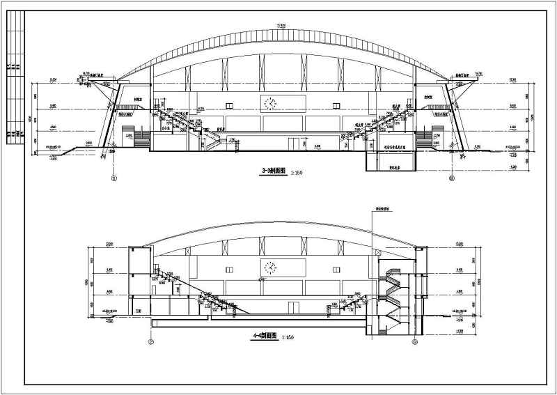 某体育馆建筑<a href=https://www.yitu.cn/su/7590.html target=_blank class=infotextkey>设计</a>cad施工图带渲染效果图