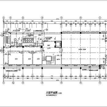 六层办公楼建筑cad施工图(外立剖面)