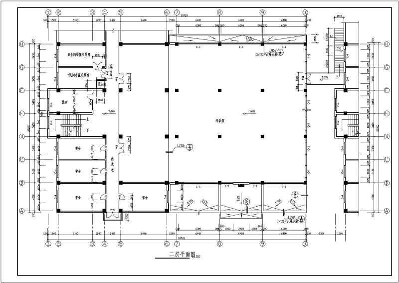 某二层<a href=https://www.yitu.cn/su/7637.html target=_blank class=infotextkey>框架</a><a href=https://www.yitu.cn/sketchup/canting/index.html target=_blank class=infotextkey><a href=https://www.yitu.cn/su/7825.html target=_blank class=infotextkey>餐厅</a></a>建筑、结构<a href=https://www.yitu.cn/su/7590.html target=_blank class=infotextkey>设计</a>施工图