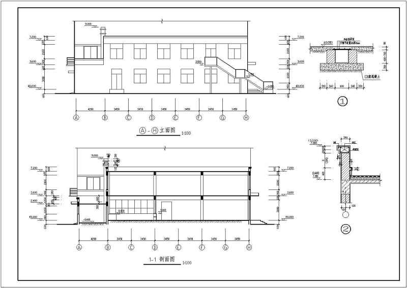 某二层<a href=https://www.yitu.cn/su/7637.html target=_blank class=infotextkey>框架</a><a href=https://www.yitu.cn/sketchup/canting/index.html target=_blank class=infotextkey><a href=https://www.yitu.cn/su/7825.html target=_blank class=infotextkey>餐厅</a></a>建筑、结构<a href=https://www.yitu.cn/su/7590.html target=_blank class=infotextkey>设计</a>施工图