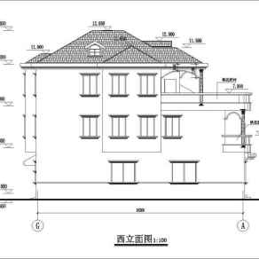 某地上三层框架结构独栋别墅建筑设计方案图纸