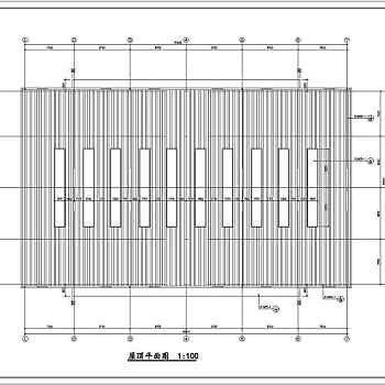 某轻钢单层车库设计cad建筑结构施工图