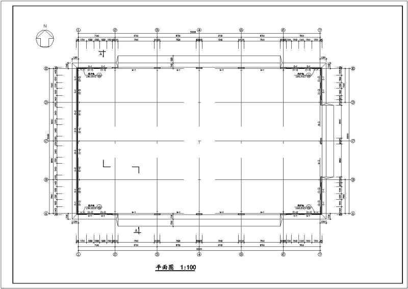 某轻钢单层车库<a href=https://www.yitu.cn/su/7590.html target=_blank class=infotextkey>设计</a>cad建筑结构施工图