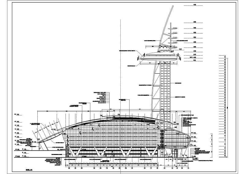 某知名体育馆全套建筑施工图