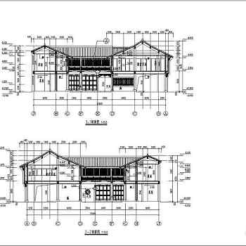 江南某地2层框架结构仿古建筑设计施工图