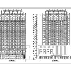 沈阳法库市某17层框架结构酒店建筑设计施工图3D模型