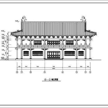 某地两层框架结构仿古建筑设计施工图纸