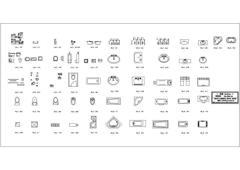 建筑CAD常用千种图块之浴室用品