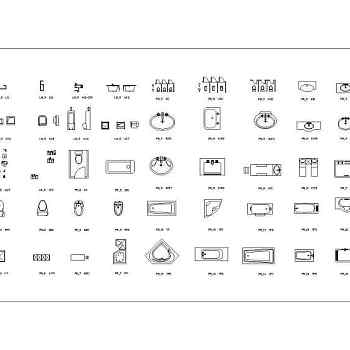 建筑CAD常用千种图块之浴室用品