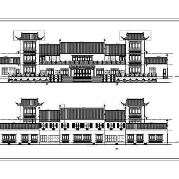 重庆市某地多栋框架结构仿古建筑设计施工图纸