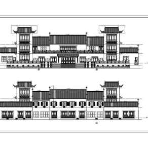 重庆市某地多栋框架结构仿古建筑设计施工图纸3D模型