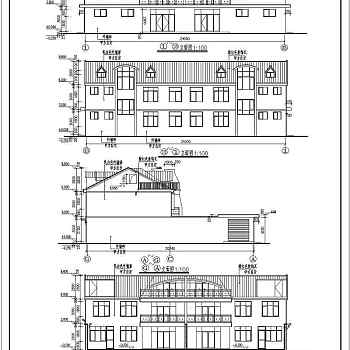 某地区二层框架结构别墅建筑设计施工图（带阁楼）