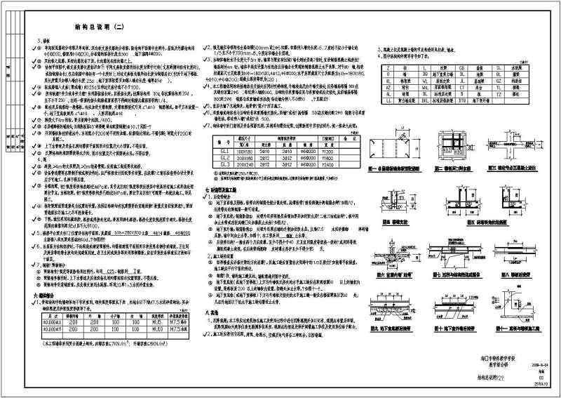 海口某中学食堂+礼堂结构<a href=https://www.yitu.cn/su/7590.html target=_blank class=infotextkey>设计</a>施工<a href=https://www.yitu.cn/su/7937.html target=_blank class=infotextkey>图纸</a>