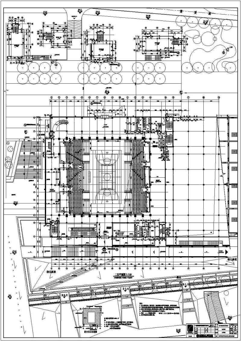 【广东】某三层乙级体育馆建筑及结构<a href=https://www.yitu.cn/su/7590.html target=_blank class=infotextkey>设计</a>施工图（含<a href=https://www.yitu.cn/su/5628.html target=_blank class=infotextkey>水</a>暖电）