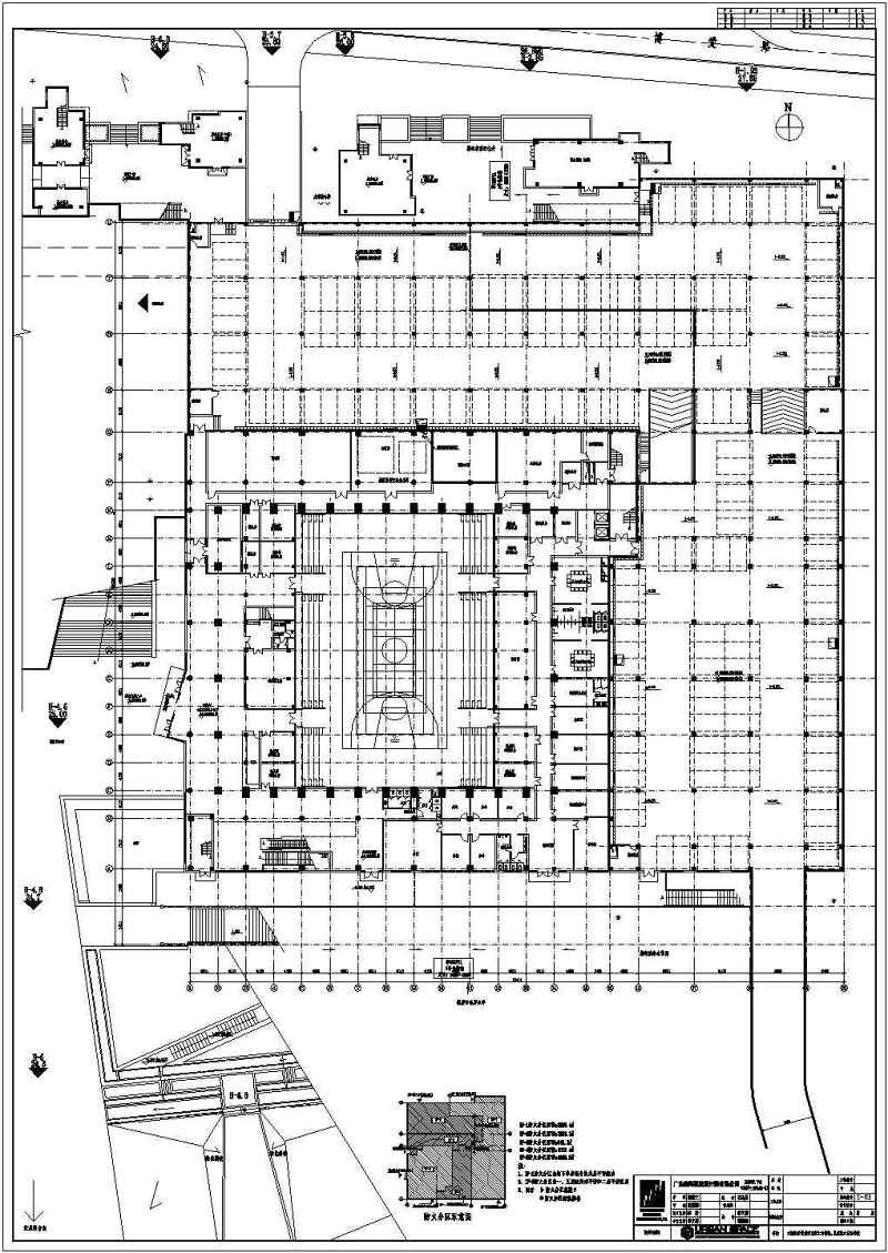 【广东】某三层乙级体育馆建筑及结构<a href=https://www.yitu.cn/su/7590.html target=_blank class=infotextkey>设计</a>施工图（含<a href=https://www.yitu.cn/su/5628.html target=_blank class=infotextkey>水</a>暖电）