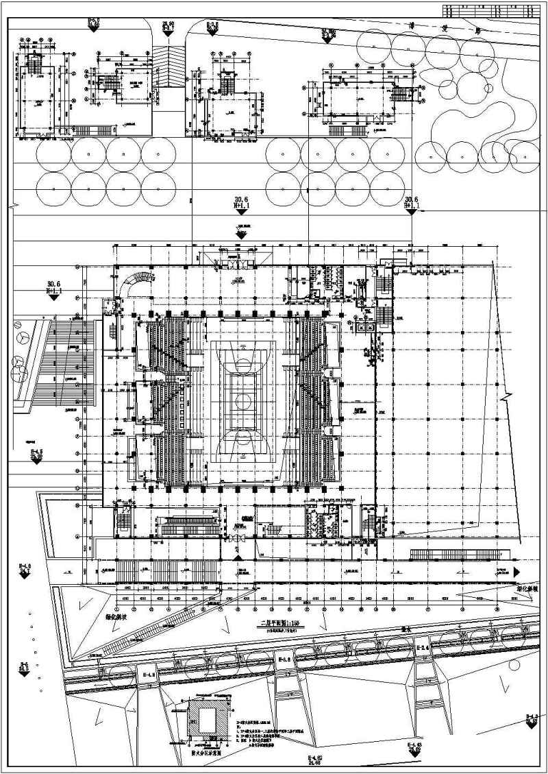 【广东】某三层乙级体育馆建筑及结构<a href=https://www.yitu.cn/su/7590.html target=_blank class=infotextkey>设计</a>施工图（含<a href=https://www.yitu.cn/su/5628.html target=_blank class=infotextkey>水</a>暖电）