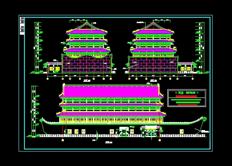 仿古<a href=https://www.yitu.cn/su/7638.html target=_blank class=infotextkey>船</a>建筑平立剖面