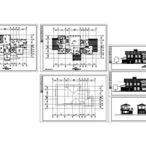 856平两层独立豪华别墅建筑方案设计图3D模型