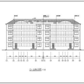 某城镇四层砖混结构住宅楼建筑设计方案图纸