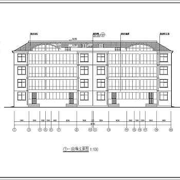 某城镇四层砖混结构住宅楼建筑设计方案图纸