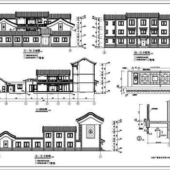 北京某二层仿古四合院餐饮楼建筑设计施工图