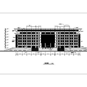 某大学8层框架结构图书馆建筑设计方案图