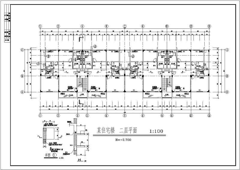 某大学生公寓<a href=https://www.yitu.cn/su/8159.html target=_blank class=infotextkey>楼</a>建筑<a href=https://www.yitu.cn/su/7590.html target=_blank class=infotextkey>设计</a>cad施工图