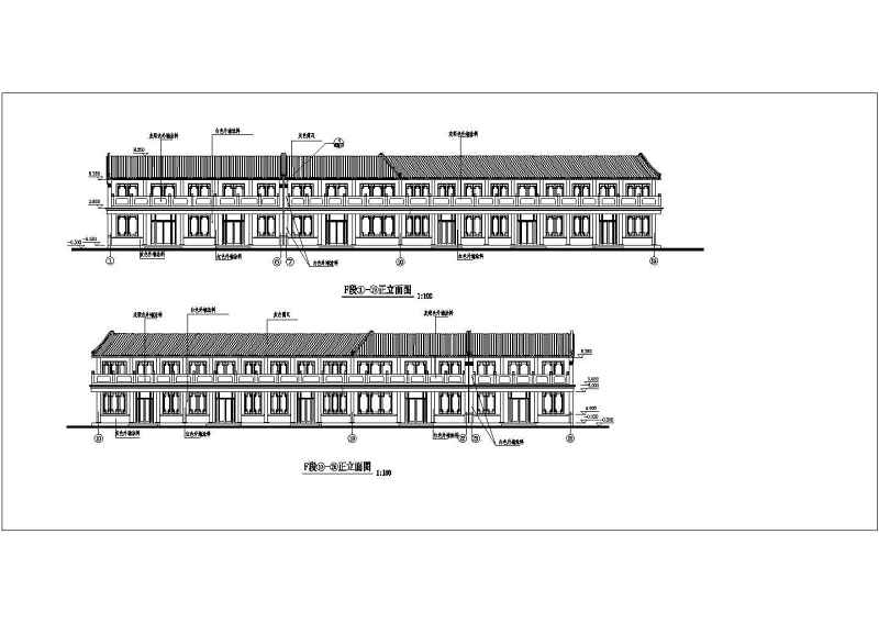 仿古街建筑<a href=https://www.yitu.cn/su/7590.html target=_blank class=infotextkey>设计</a>CAD施工图