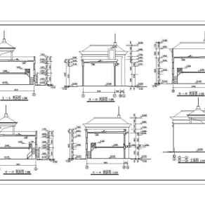 二层商业楼门面房建筑施工设计CAD图纸
