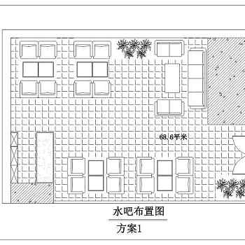 西堤岛咖啡店室内装修施工图附效果图