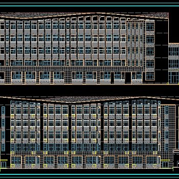 中学教学楼、实验楼建筑施工图全套