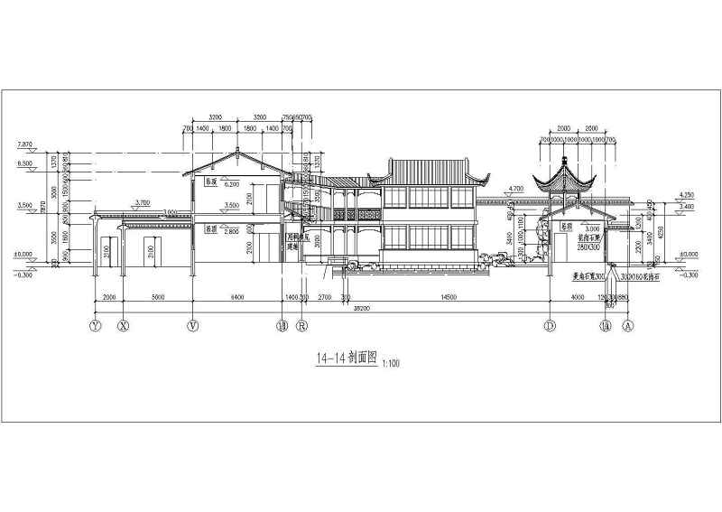 某<a href=https://www.yitu.cn/su/7939.html target=_blank class=infotextkey>仿古建筑</a><a href=https://www.yitu.cn/su/7053.html target=_blank class=infotextkey>亭</a>屋<a href=https://www.yitu.cn/su/7590.html target=_blank class=infotextkey>设计</a>cad详细建筑施工图