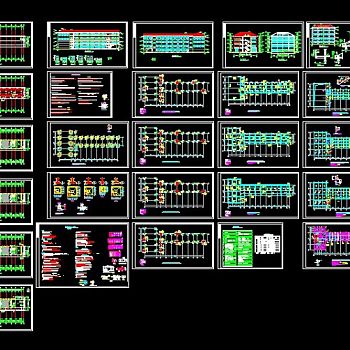 某地区某中学教学楼设计cad全套建筑结构图