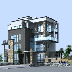 现代别墅（含效果图）3D模型