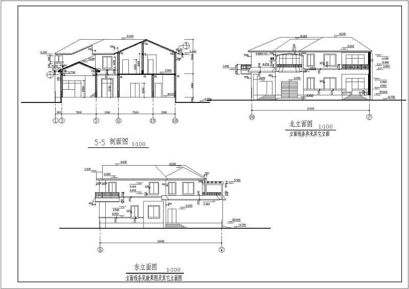 某坡屋面<a href=https://www.yitu.cn/su/8193.html target=_blank class=infotextkey>小别墅</a>全套建筑结构施工图