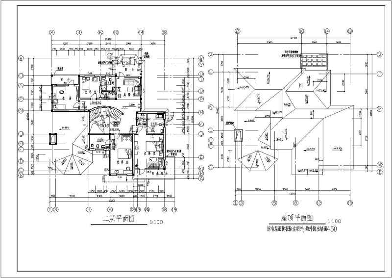 某坡屋面<a href=https://www.yitu.cn/su/8193.html target=_blank class=infotextkey>小别墅</a>全套建筑结构施工图