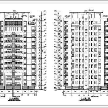 江西省某地一梯二户小高层住宅楼施工图