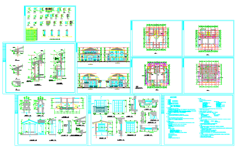 300套新农村自建房住宅<a href=https://www.yitu.cn/su/8193.html target=_blank class=infotextkey>小别墅</a>施工图（含配套效果图）